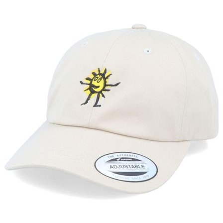 Iconic - Beige unconstructed Keps - Happy Sunshine Stone Dad Cap @ Hatstore
