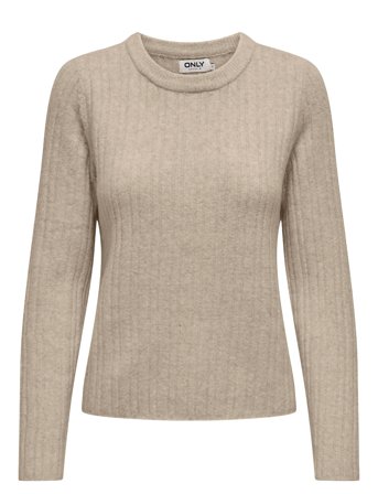 Onljeanett Life L/S Rib O-Neck Cc Knt Cream ONLY
