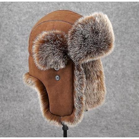 Unisex tekoturkista hattu mokkanahalla - tuulenpitävä Ushanka-tyylinen cap