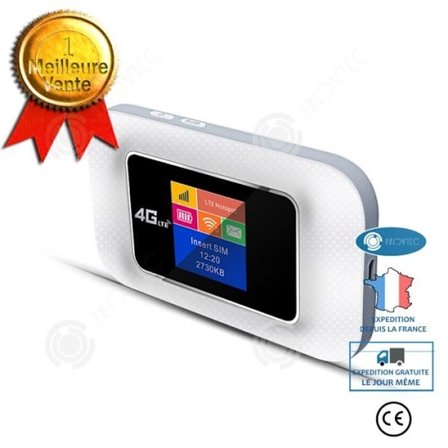 Trådlös router - INNOVTEC - Bärbar 4G - 150 Mbps - Vit färg - Inbyggd brandvägg