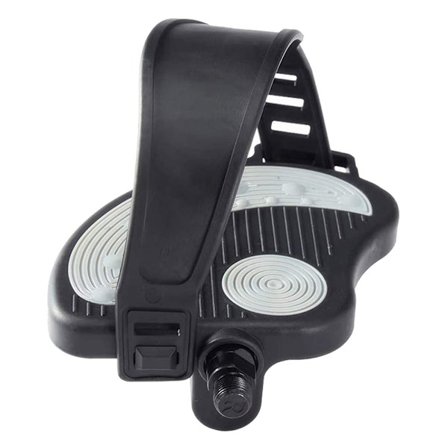 Skridsikre cykelpedaler med tåclips & stropper, holdbar aluminiumskonstruktion, smidig køreoplevelse til motionscykel, spinningcykel, mountainbike