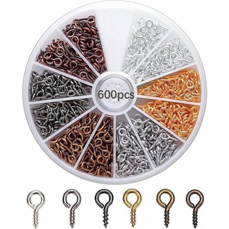 600 stk. - Væg kroge - Spiral kroge - 8mm længde - Hænge kroge