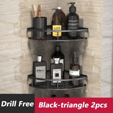 Hjørne Dusjkurver Badekar Organizer Hylle SVART TRIANGEL svart trekant 2stk