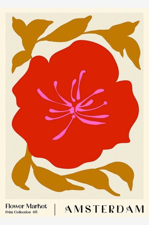 Pelcasa - Juliste Flower Market. Amsterdam - Beige - Julisteet - - Homeroom