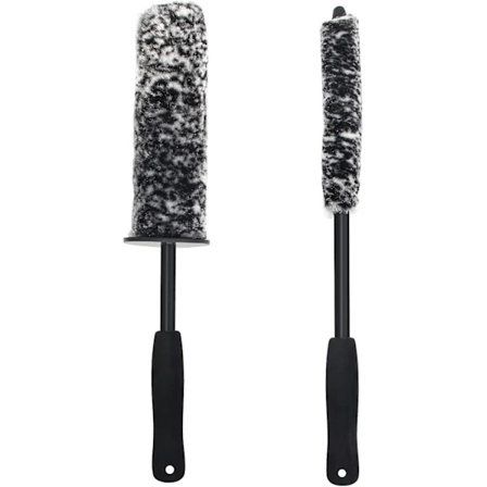 2 kpl Auton pyöränpuhdistusharjoja, musta harja auton pyörien, autosäleikön, ilmanvaihtokanavien, pakoputkien ja merkkien puhdistukseen