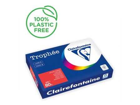 CLAIREFONTAINE Trophée A3 80 g färgat papper röd 500/fp - Lyreco - Kontorspapper - Specialpapper - Färgat - A3
