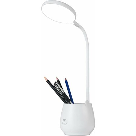 Skrivbordslampa, dimbar LED-bordslampa Barn Nattlampa med touchbrytare och pennhållare 24 LED-lampor USB-laddningsbar sänglampa för läsning Studier