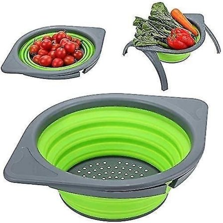 Ollapsible Colander Siivilä, Säilytyskori Valutin Hedelmille Vihanneksille, Tilaa Säästävä Taitettava Verkkokori