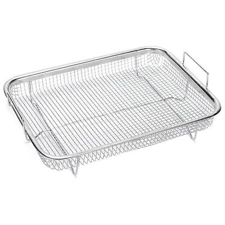 【PP】1 st Air Fryer-korg för ugn, grillkorg i rostfritt stål, non-stick nätkorg, Air Fryer-bricka