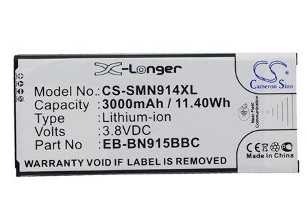 Batteri till SmartPhone, Mobil för Samsung Galaxy Note Edge, SM-N915, SM-N915A m.fl.