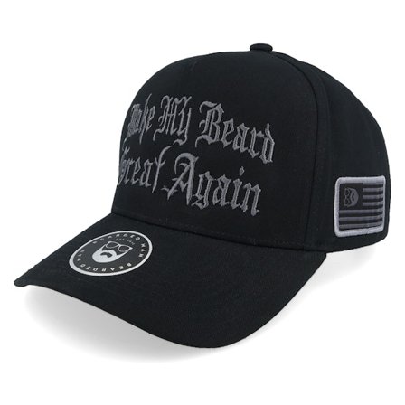 Bearded Man - Zwart adjustable Cap - Make My Beard Great Again Curved Black A-frame Adjustable @ Hatstore