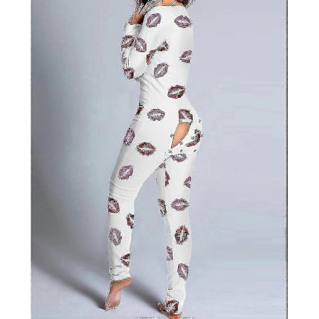 Butt Flap Undertøys Jumpsuit Dame Onesie Pyjamas Rygg Knappelukking Bodycon Nattøy Voksne Onesies Combinaison Pyjama Femme Sugoumei