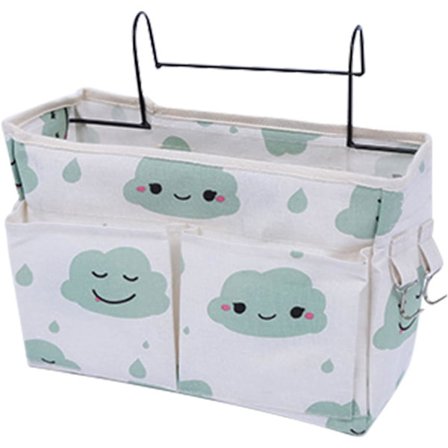 Hängande sängficka med flera fack - Canvasorganiserare för våningssängar och studenthem, rymmer böcker, surfplatta, telefon, vattenflaska & -