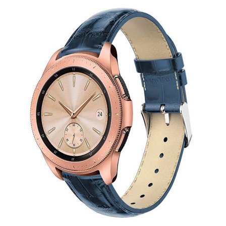 Samsung Galaxy Watch (42mm) Krokotiili iho rakenteinen aito nahkainen kellon vaihto ranneke - Sininen