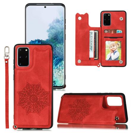 Samsung Galaxy S20 Fe - Skal Med Korthållare Röd