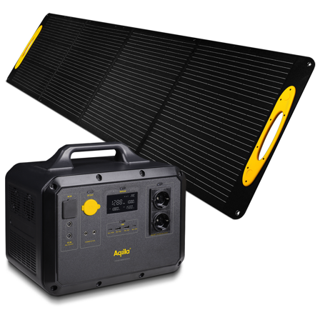 Aqiila Powerbird S1500 + Sunbird P200 Solcellepanelpakke med strømstasjon, Elfordeling & strømforsyning