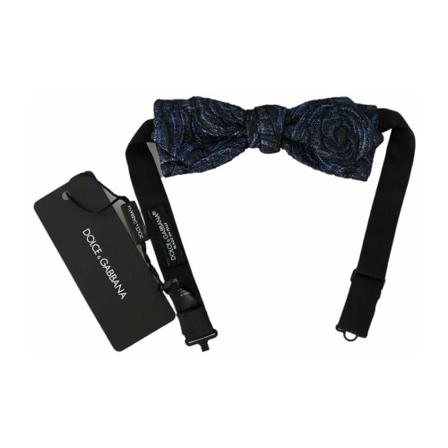 Dolce & Gabbana Blue Jacquard Adjustable Neck Papillon Bow Tie , Blauw , Heren , Maat: ONE Size Accessoires