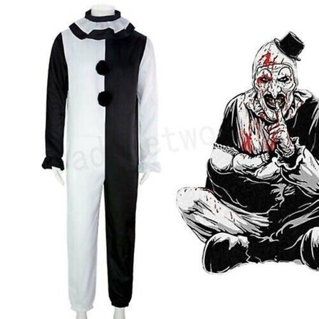 Voksen Cosplay Kostume Sæt Terrifier Art The Clown Joker Maskerade Halloween -a