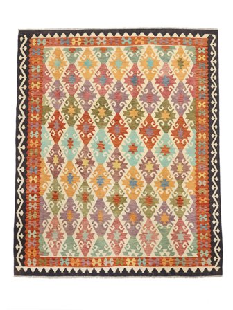 Tissé À La Main Kilim Afghan Old Style Tapis 248X292 De Laine Grand