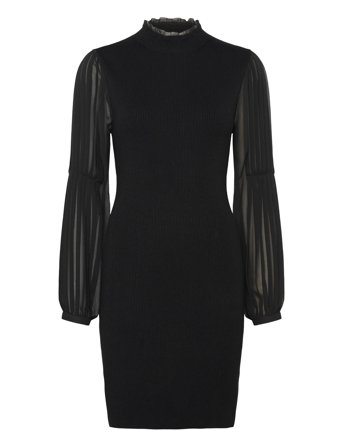 Krista Mix Ls Short Dress Black French Connection