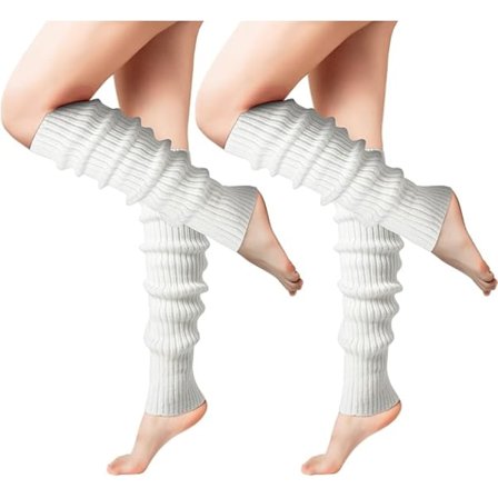 Benvärmare - 2 par trendiga stickade neonbenvärmare för kvinnor 80-tals sportfest yoga tillbehör