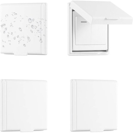 4-osainen itseliimautuva seinäkytkimen suojus, tyypin 86 käännettävä vedenpitävä pistorasian suojus, pistorasian suojus, valkoinen