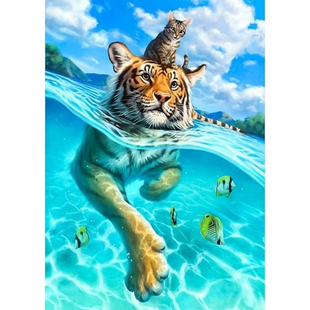 (30x40cm) 5D Timanttimaalaus Tiikeri 14