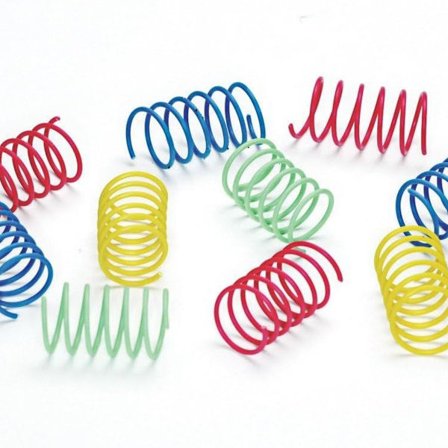 Bred, hållbar, robust plastkattleksak med färgglada fjädrar KLB