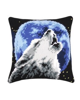 Stickpackung Kissen Heulender Wolf