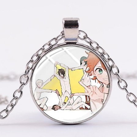 Mode Anime The Promised Neverland Necklace Cosplay Emma Norman Ray Brave Boy Girl Pendant Necklace