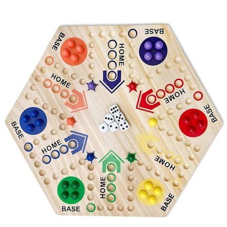 Aggravation Brettspill Dobbeltsidig Malt Spillbrett 4 og 6 Spillere Fast Track Brettspill Tre Familiebrettspill for Voksne Barn og Familie