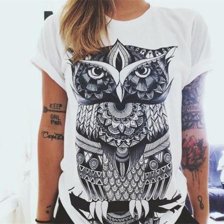 Etnisk Sommar Print T-shirt Harajuku Kortärmad Kvinna