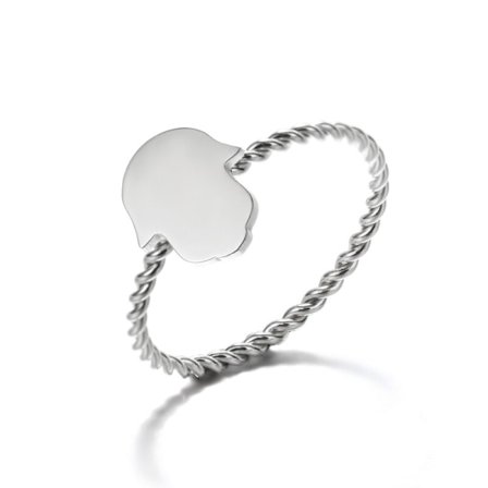 Enkelt rostfritt stål Retro Lady Butterfly Twisted Chain Rings Hjärta Kors Runt Enkelt Finger Smycken För Dam Tillbehör