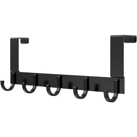 Dørhængere, dørkarm med 5 kroge, krogehængere med tyk ramme, badeværelses- og køkkendørhængere - Perfekt