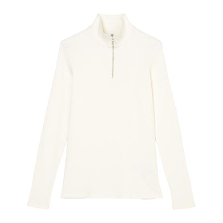 Marc O'Polo Half-zip long sleeve top Hvid, Dame