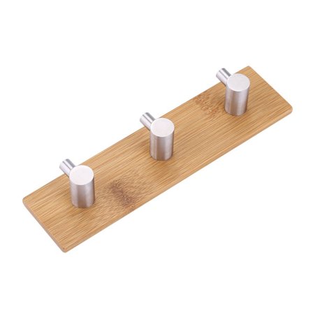 Bambuväggupphängare med tre rostfria krokar