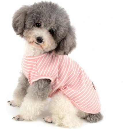 Hundeskjorte for Små Hunder Katter Kjæledyr Stripete T-skjorte Sommer Kul Vest Valp Basic Tank Top Myke Pustende Chihuahua Klær