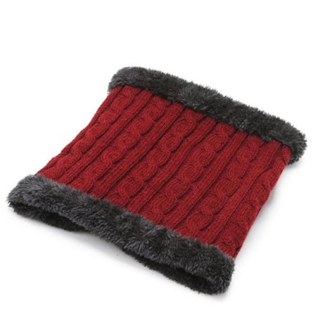 Strikket skjerf tykk hals ring RØD