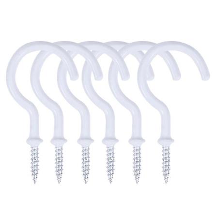 10 stk Plastkroker Hengende Rustfritt Stål Heavy Duty Cup Hooks Skruekrok Henger Selvtappende Skruer