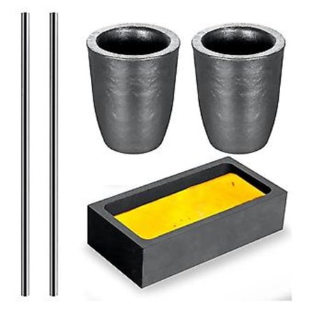 Smelteutstyr i metall med 5 deler, for metallurgisk industri, smykkeproduksjon og gjenvinningsindustri