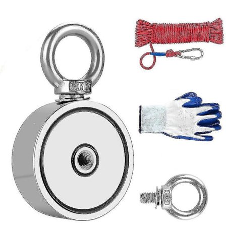 160-700 kg bjærgningsmagnet til fiskeri, 48-94 mm diameter, bjærgningsmagnet med 10 meter reb til detektering af metalskatte