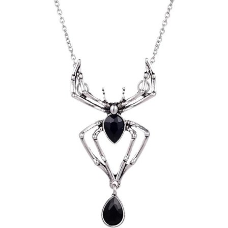 Spindelhalskæde Krystal Spindelvedhæng Halskæde Punk Stil Reptil Smykker til Mænd og Kvinder Halskæde