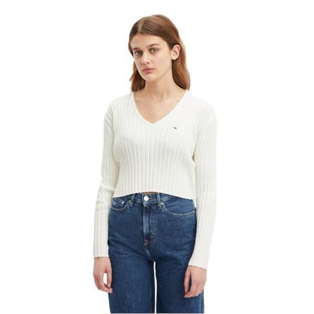 Tröjor Tommy Hilfiger Dw0dw14253 Ybl Vit 158 - 162 Cm/xs