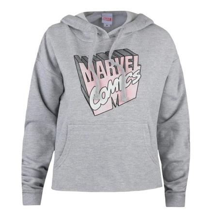 Marvel Dam/dam Retro Cropped Hoodie S Grå