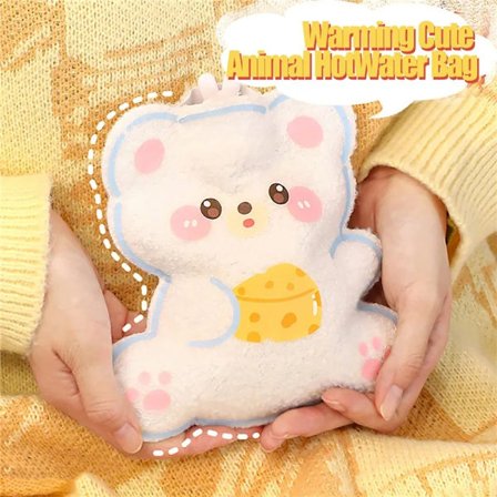 Cartoon Plush Bear Hot Water Bottle Water Filling Teddy Velvet Small Portable Student Hand Warmer Cute Warm Water Bag