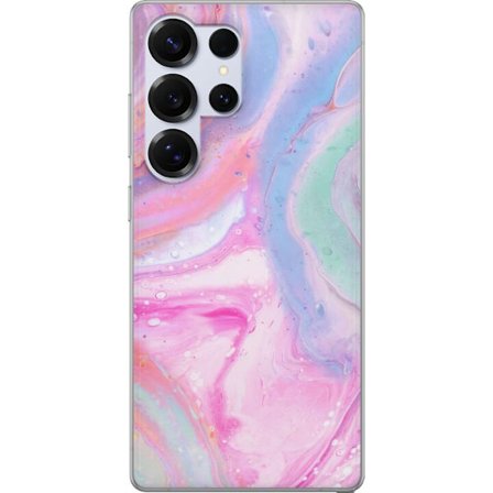 Kompatibel Mobilcover til Samsung Samsung Galaxy S25 Ultra Abstrakt pastelfarvet marmor kunst med flydende akryl effekt i lyserød, blå og grøn til