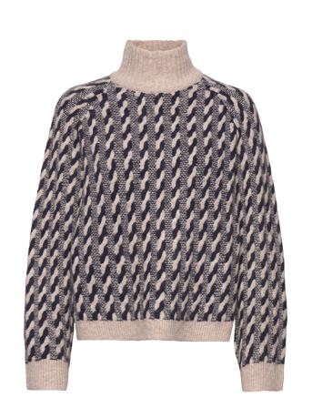 Objalida L/S Knit Pullover 123 Kilpikonnakaulus Poolopaita Monivärinen/Kuvioitu Object