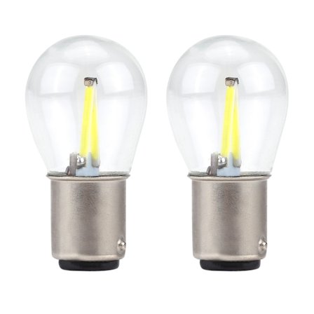 Par af 1157 Glas Strobe COB LED Bil Blinklys Baklys Baglygte Bremslys Hvidt Lys