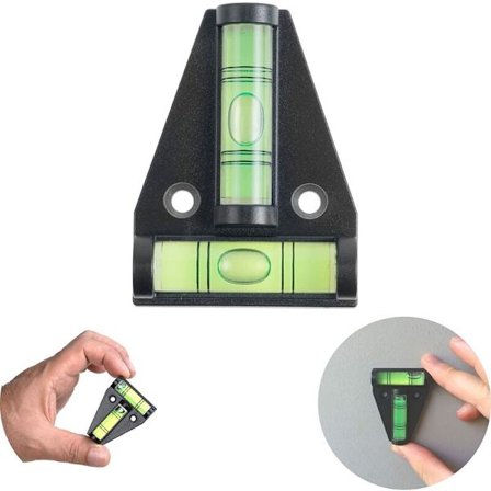 T-formad bubbelnivå, magnetisk, liten praktisk vattenpass för husbil, med magnet, bubbelnivå för skåpbil, husvagnsutjämningsramp, bilcamping A