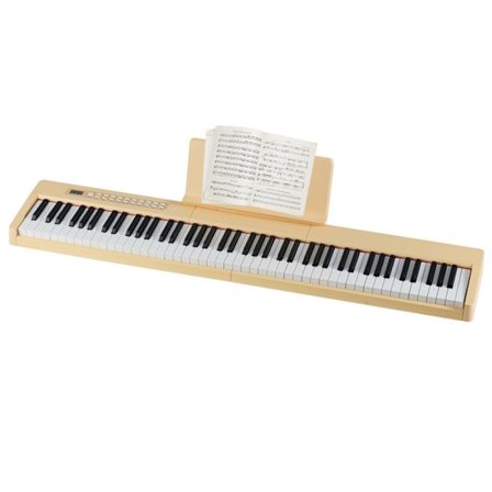 Bærbar Digital Piano med 88 Tangenter i Fuldt Størrelse COSTWAY - DREAM Lydkilde - Dobbelt Sustain Pedal - MIDI Hovedtelefoner - Brun